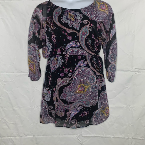 Express- Multi Colored Long Sleeve Dress - Picture 2 of 3